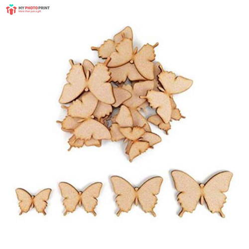 Butterfly Mdf Wooden Craft Cutout Shapes & Patterns (PACK OF 10 )