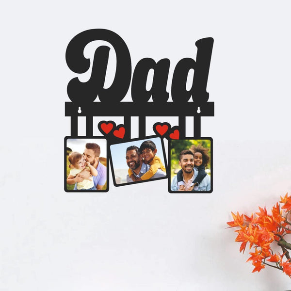 Personalized Wooden Photo Frame Wall Hanging for Dad