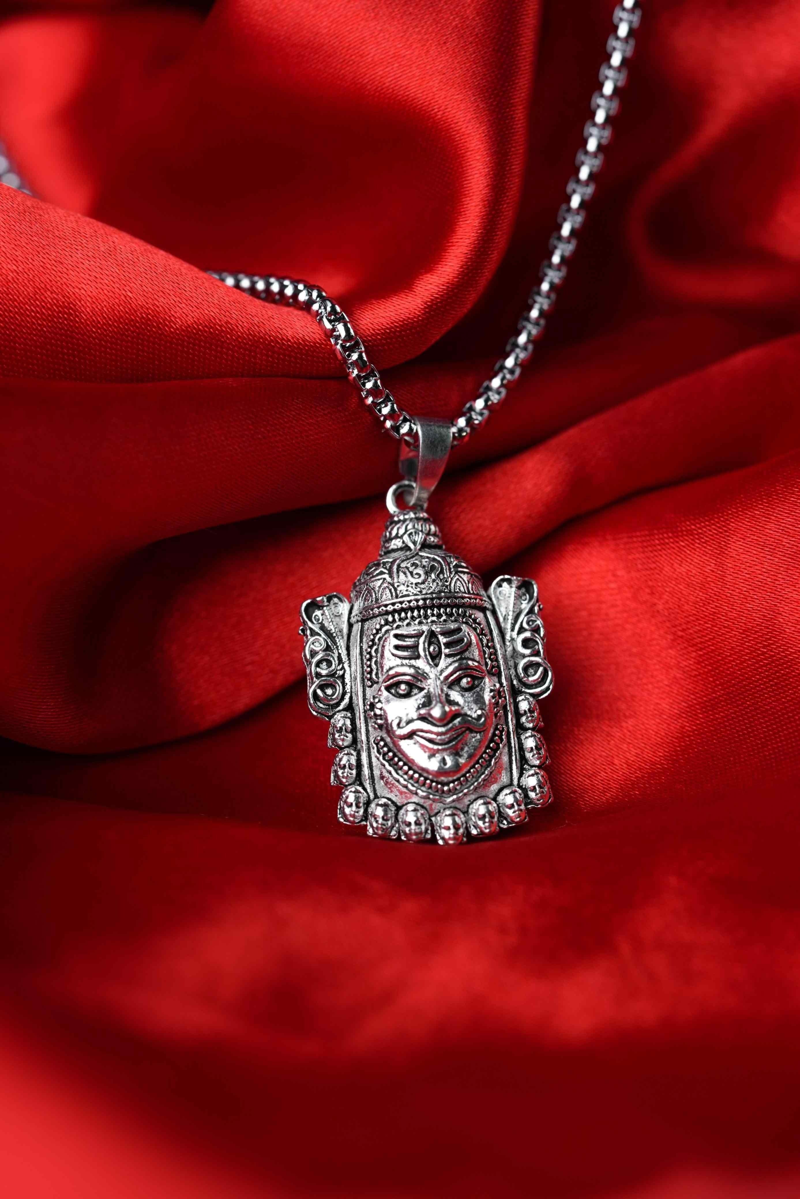 Mahakal Free Locket Silver Mahakal Pendant WIth Chain – - Main Image