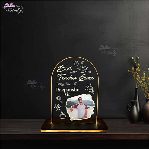 Best Teacher Arched Shaped LED Photo Lamp