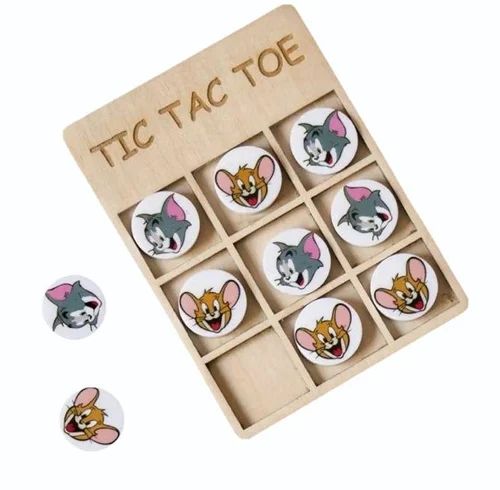 Tom & Jerry Wooden Tic-Tac-Toe Game