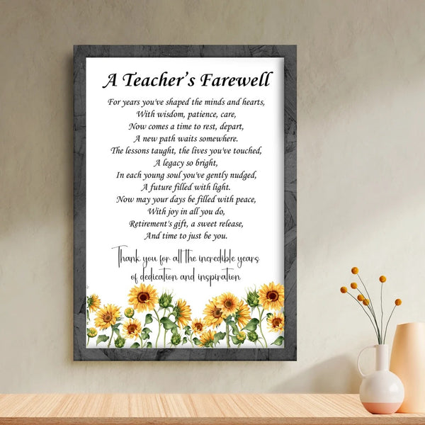 Classic Wooden Frame - Teacher Farewell Edition