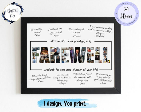 Farewell Custom Gift Collage – A Thoughtful Coworker Leaving Gift