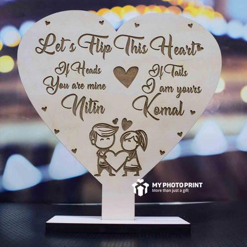 Customized Wooden Couple Name Table top