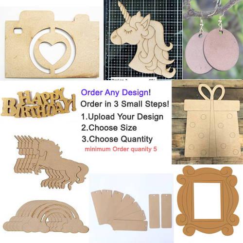 Customized Mdf Wooden Craft Cutout Any Shapes & Patterns | (PACK OF 10)
