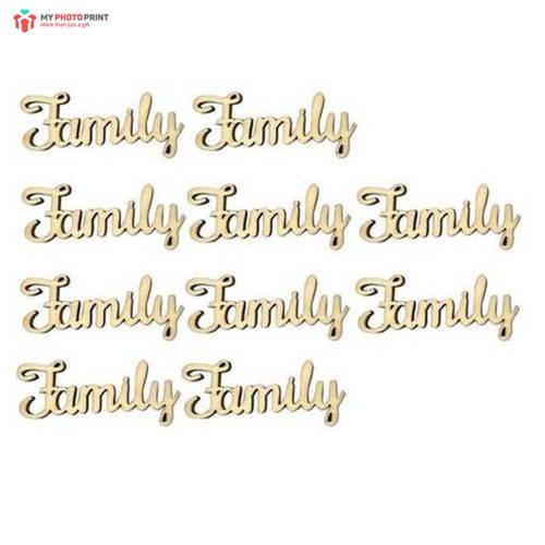 Family Mdf Wooden Craft Cutout Shapes & Patterns (PACK OF 10)