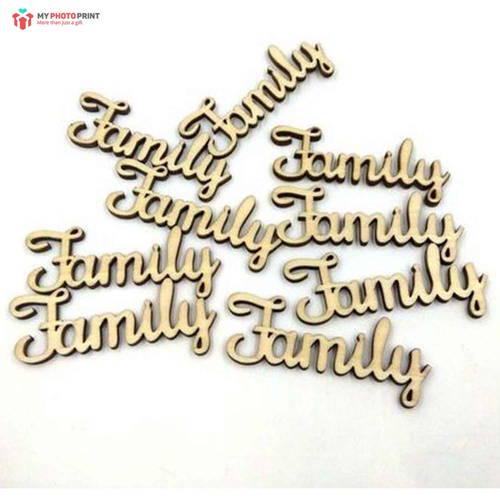 Family Mdf Wooden Craft Cutout Shapes & Patterns (PACK OF 10)