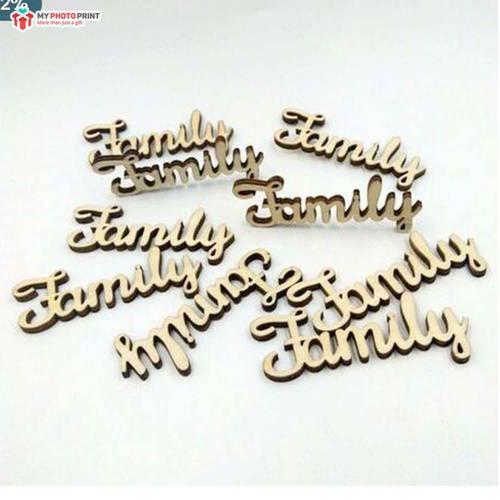 Family Mdf Wooden Craft Cutout Shapes & Patterns (PACK OF 10)