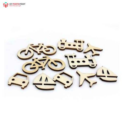 Travel Vehicle Design Mdf Wooden Craft Cutout Any Shapes & Patterns (PACK OF 10)