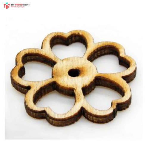 Flower Design Mdf Wooden Craft Cutout Any Shapes & Patterns | (PACK OF 10 )