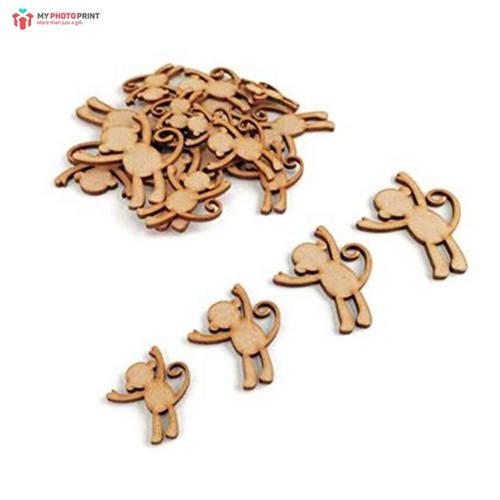 Baby Monkey Mdf Wooden Craft Cutout Shapes & Patterns (PACK OF 10)