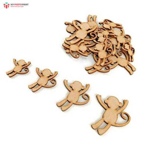 Baby Monkey Mdf Wooden Craft Cutout Shapes & Patterns (PACK OF 10)