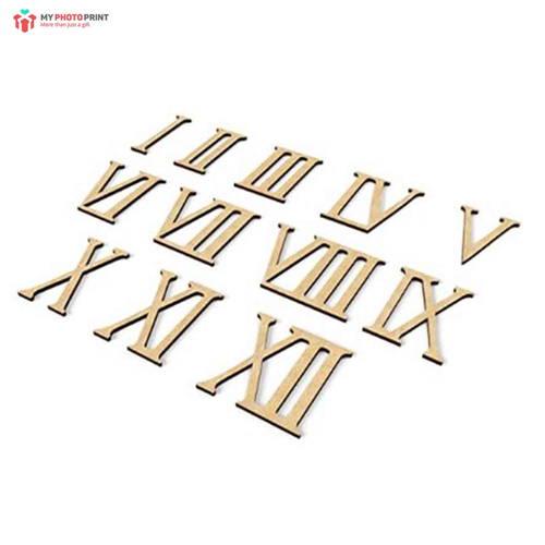 Roman Numerals Mdf Wooden Craft Cutout Any Shapes & Patterns | (PACK OF 10)