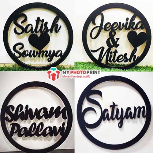 Customized Your Name Or Text Wooden Frame Wall Hanging #128
