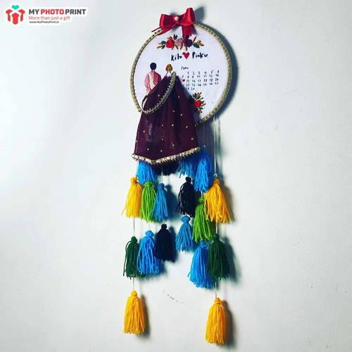 Personalized Handmade Embroidered Wall Hanging For Couple