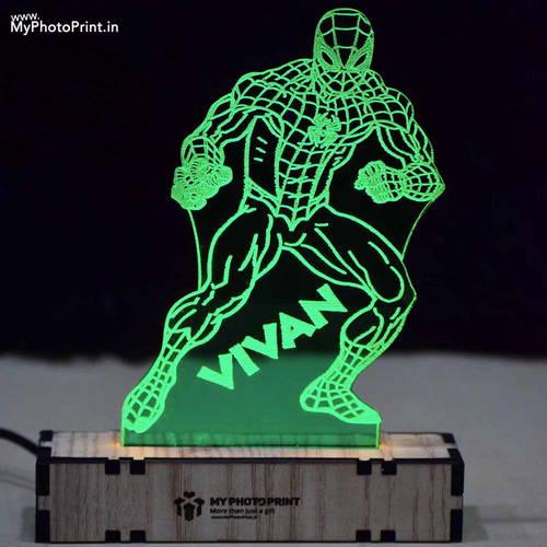 Customized Spider-man Acrylic 3d Illusion Led Lamp With Color Changing Led And Remote#2127