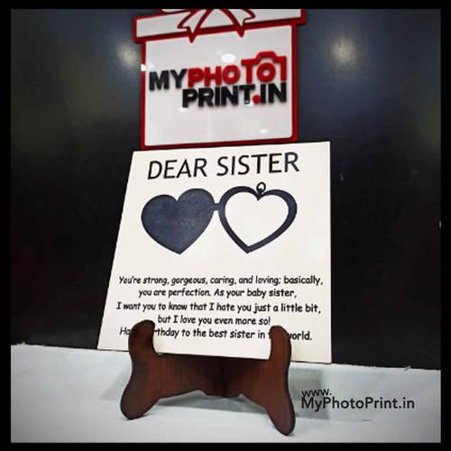 Personalized Message Sister Wooden Engrave Table Top