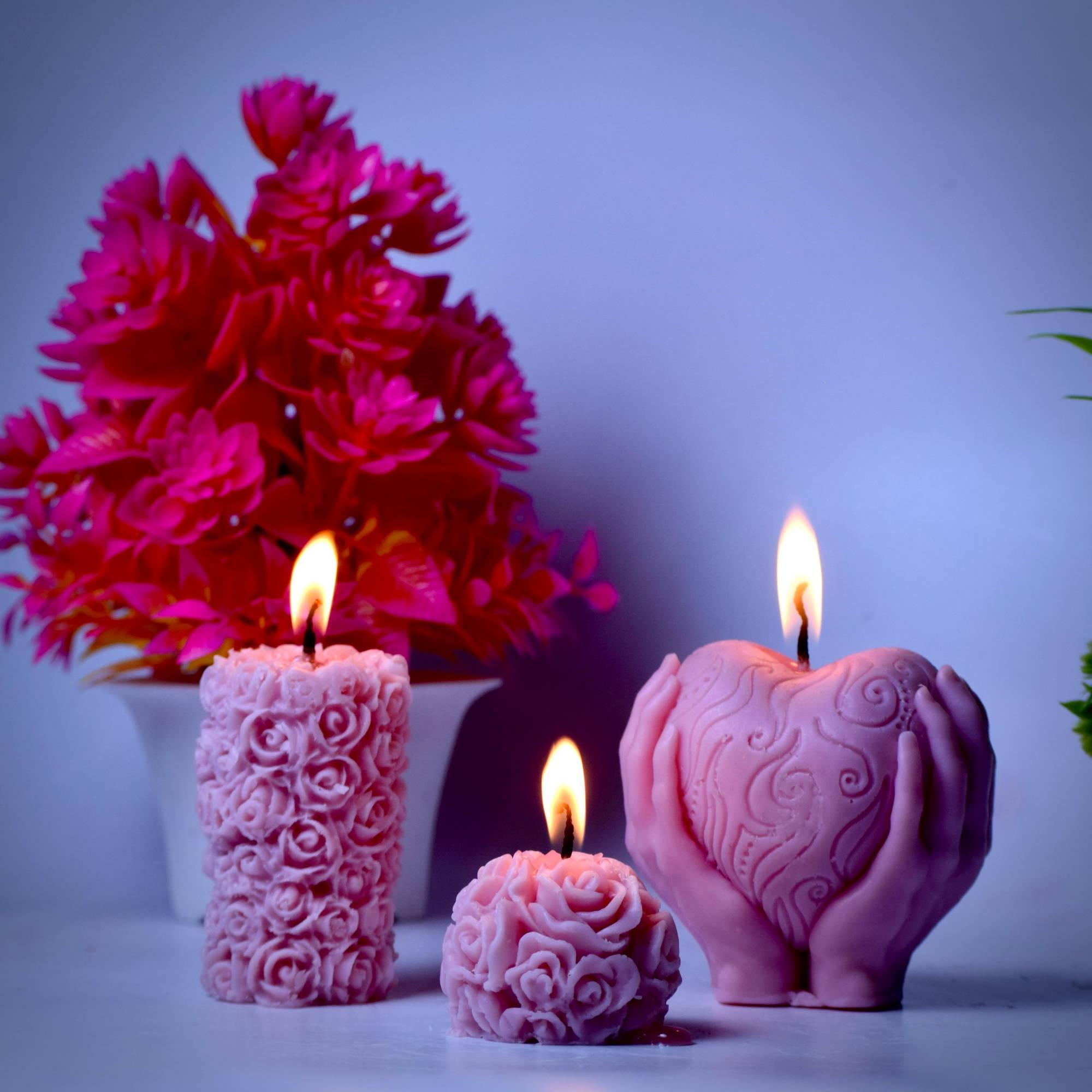 Romantic Candle Set Rose Flavour Combo | Perfect Romantic Gift