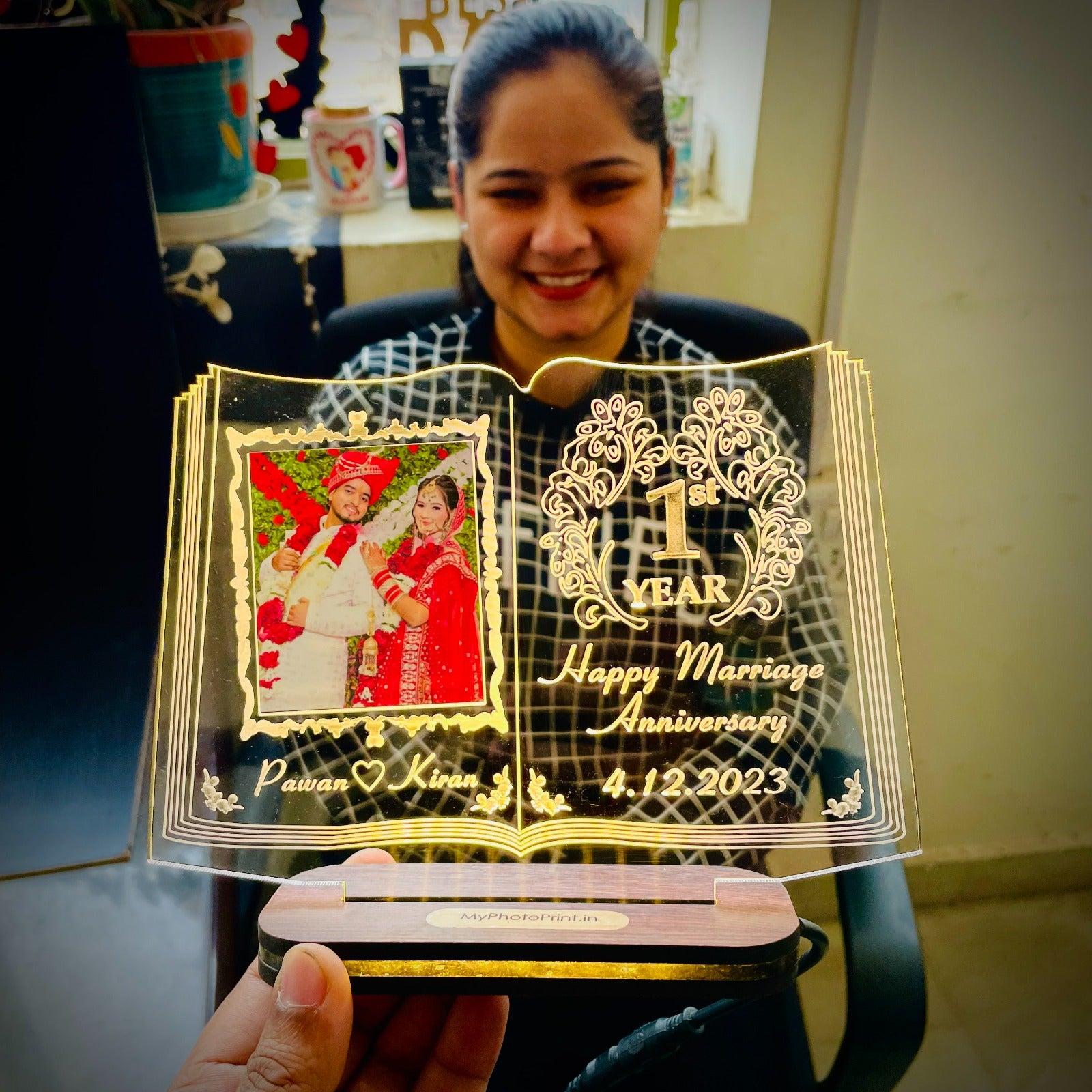 Personalized LED  Couple Book Lamp