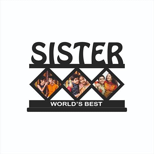 Sister Personalized Wooden Rectangular Photo Table Top