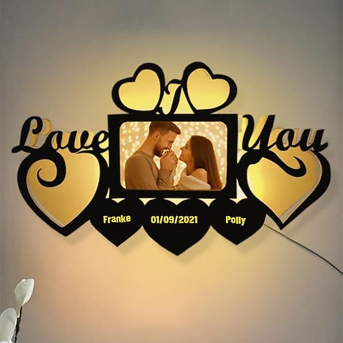 Personalized "I Love You" LED Photo Wall Hanging