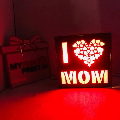 Customized Wooden Light Box for Mom