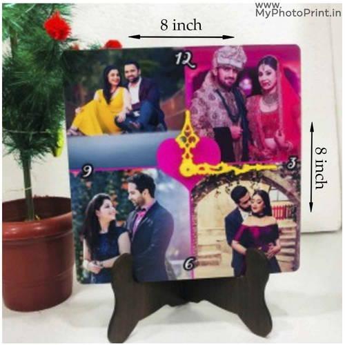 Customized Photo Table Clock | 4 Photos & Name/text