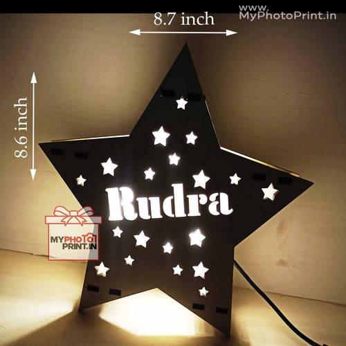 Customized Wooden Star With Your Name Multicolor Led And Remote #1004
