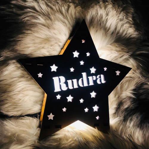 Customized Wooden Star With Your Name Multicolor Led And Remote #1004