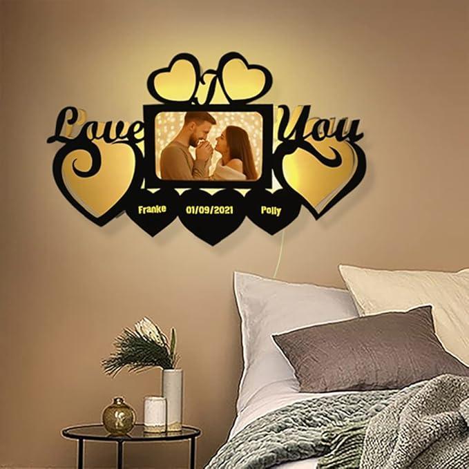 Personalized "I Love You" LED Photo Wall Hanging