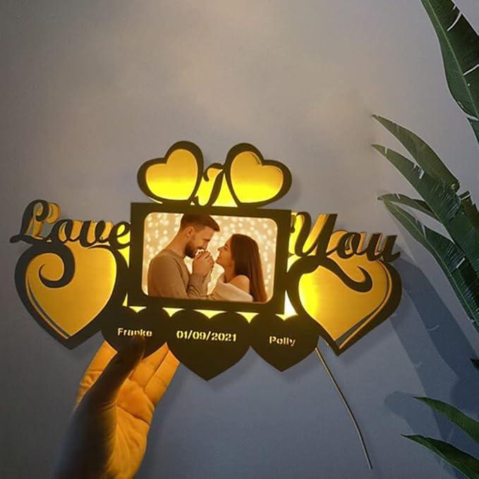 Personalized "I Love You" LED Photo Wall Hanging