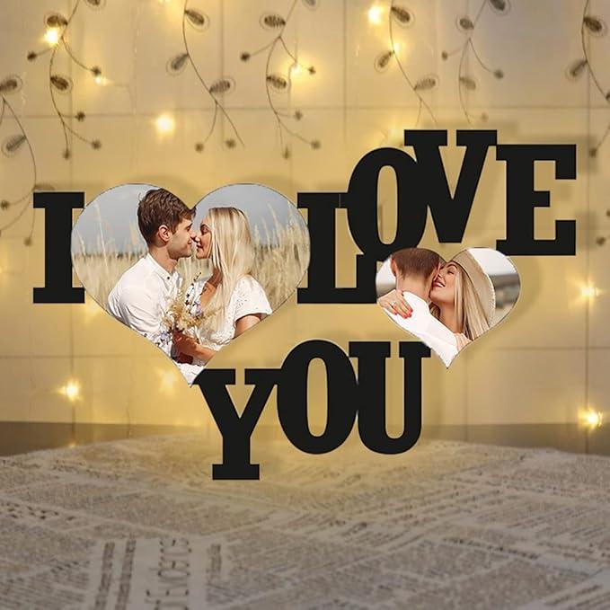 Personalized "I Love You" Wooden Photo Frame