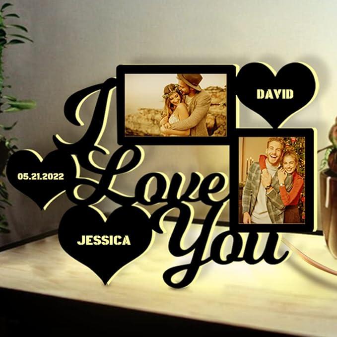 Personalized "I Love You" LED Wall Hanging Photo Lamp
