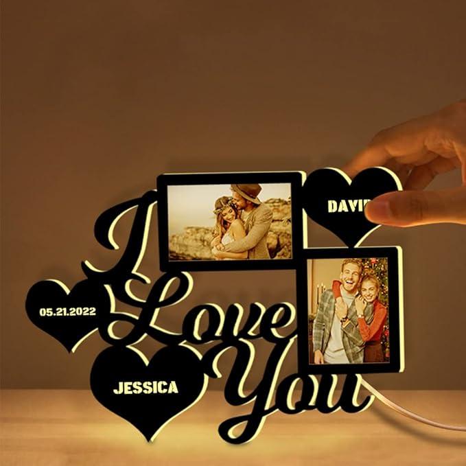 Personalized "I Love You" LED Wall Hanging Photo Lamp