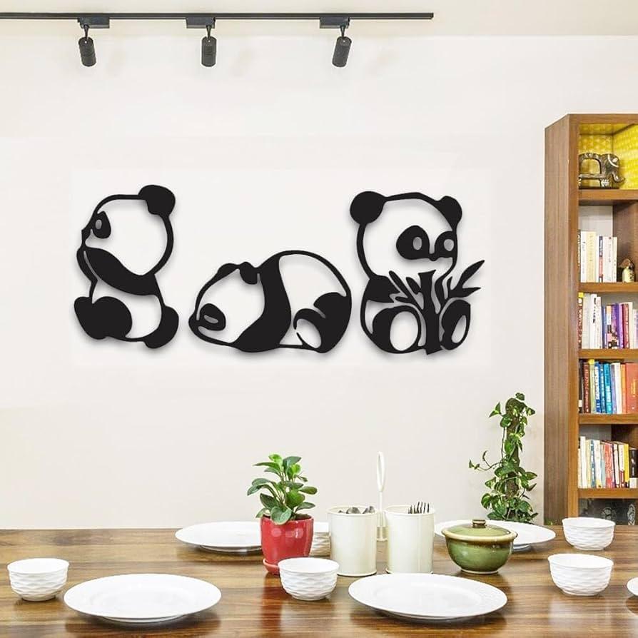 Panda Kids Room Wooden Wall Décor – Cute &amp; Lightweight Hanging Decoration