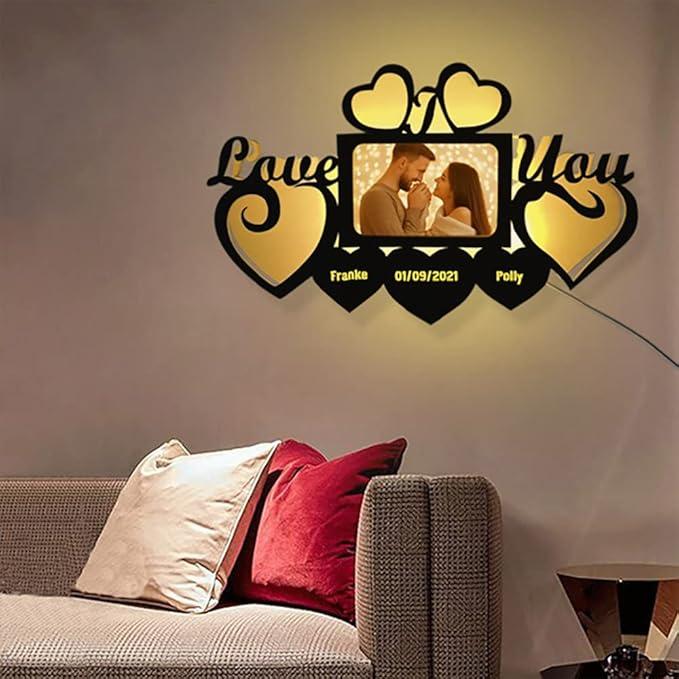Personalized "I Love You" LED Photo Wall Hanging