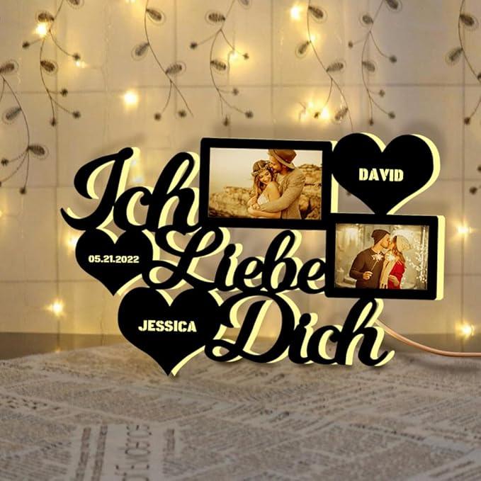 Personalized "I Love You" LED Wall Hanging Photo Lamp