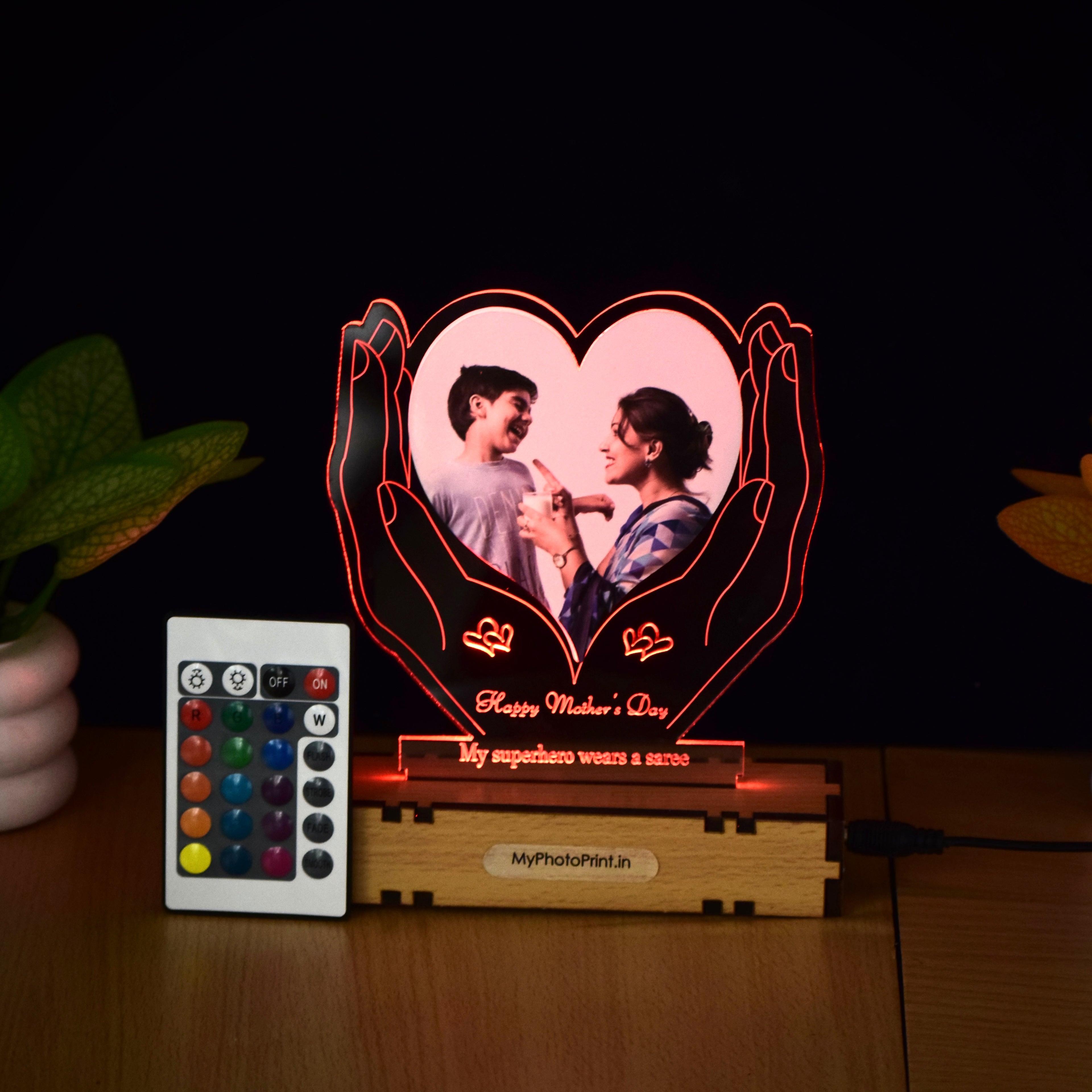 Heartfelt Hands Personalized LED Photo Lamp