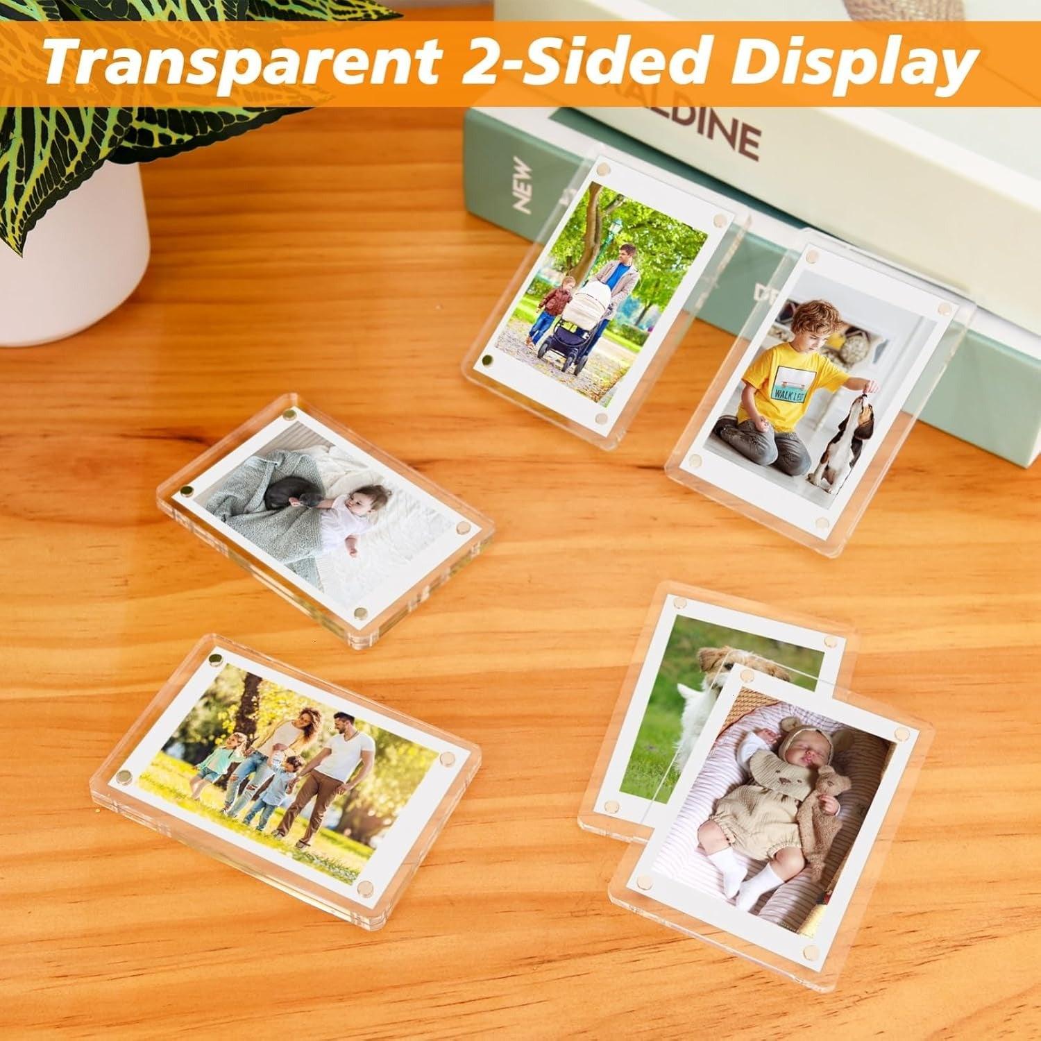 4 Polaroids Photo Magnetic Frames By MyPhotoPrint - Pack of 4 - With 4 Free Photos
