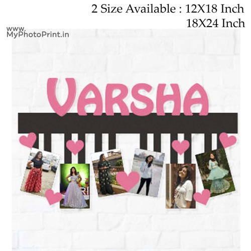 Customized Name With Photo Frame Collage