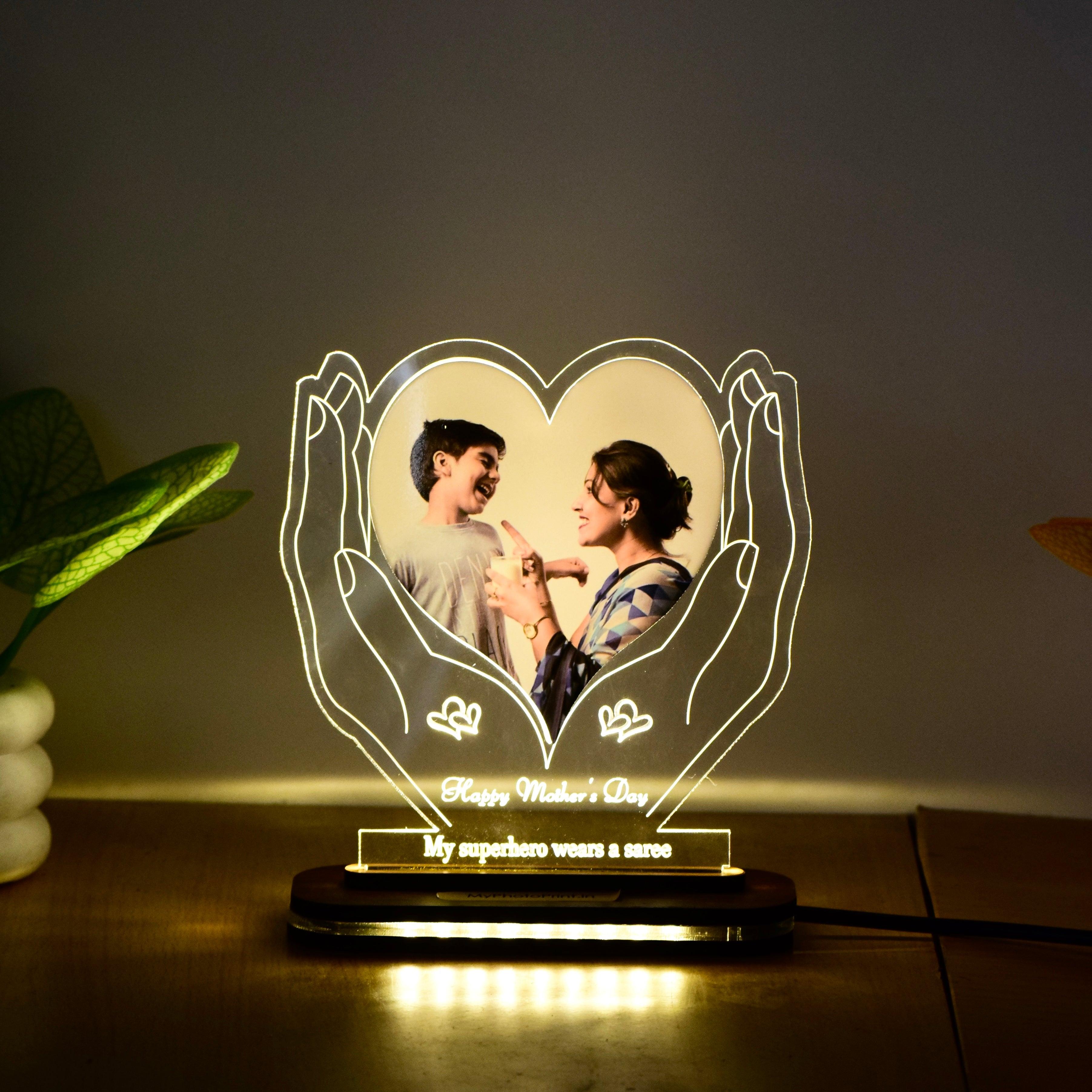 Heartfelt Hands Personalized LED Photo Lamp