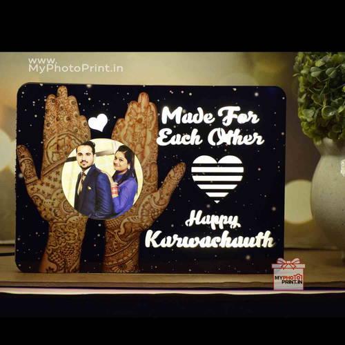 Made For Each Other Karwa Chauth Wooden Table Top