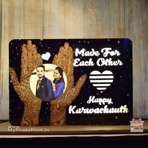Made For Each Other Karwa Chauth Wooden Table Top