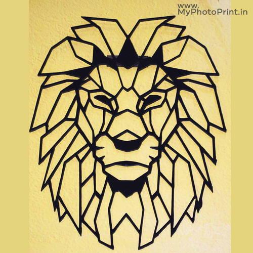 Lion Head Wooden Wall Decoration