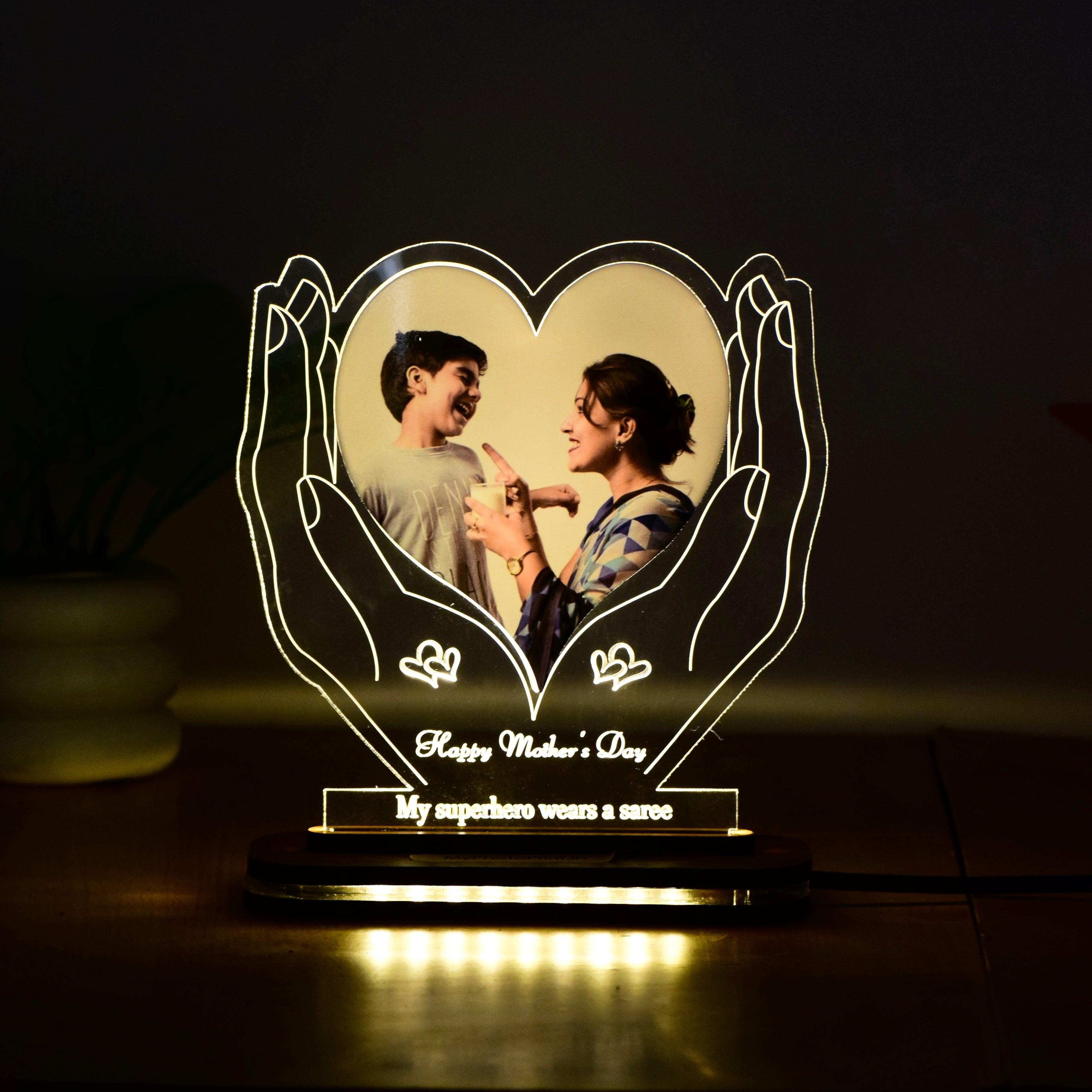 Heartfelt Hands Personalized LED Photo Lamp