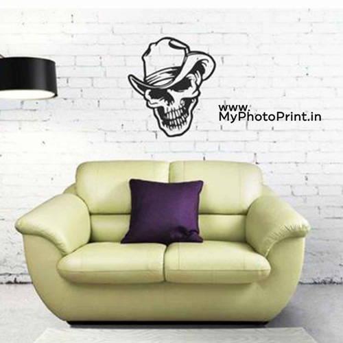 Smiley Skull Head Wooden Wall Decoration