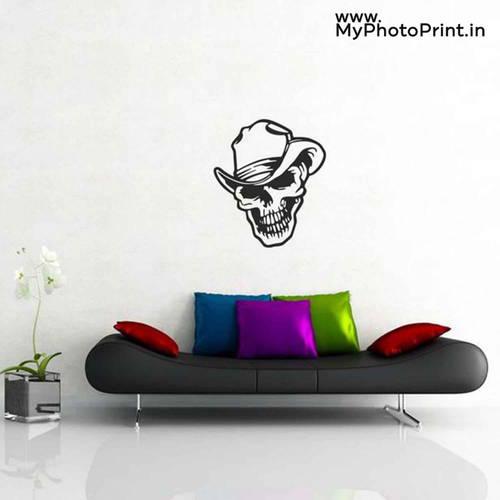 Smiley Skull Head Wooden Wall Decoration