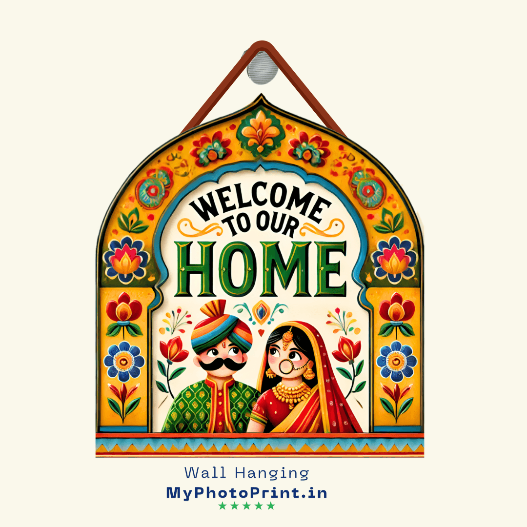 Welcome Home Wall Hanging | Name Plate | Entry Namaste Name Plate #22