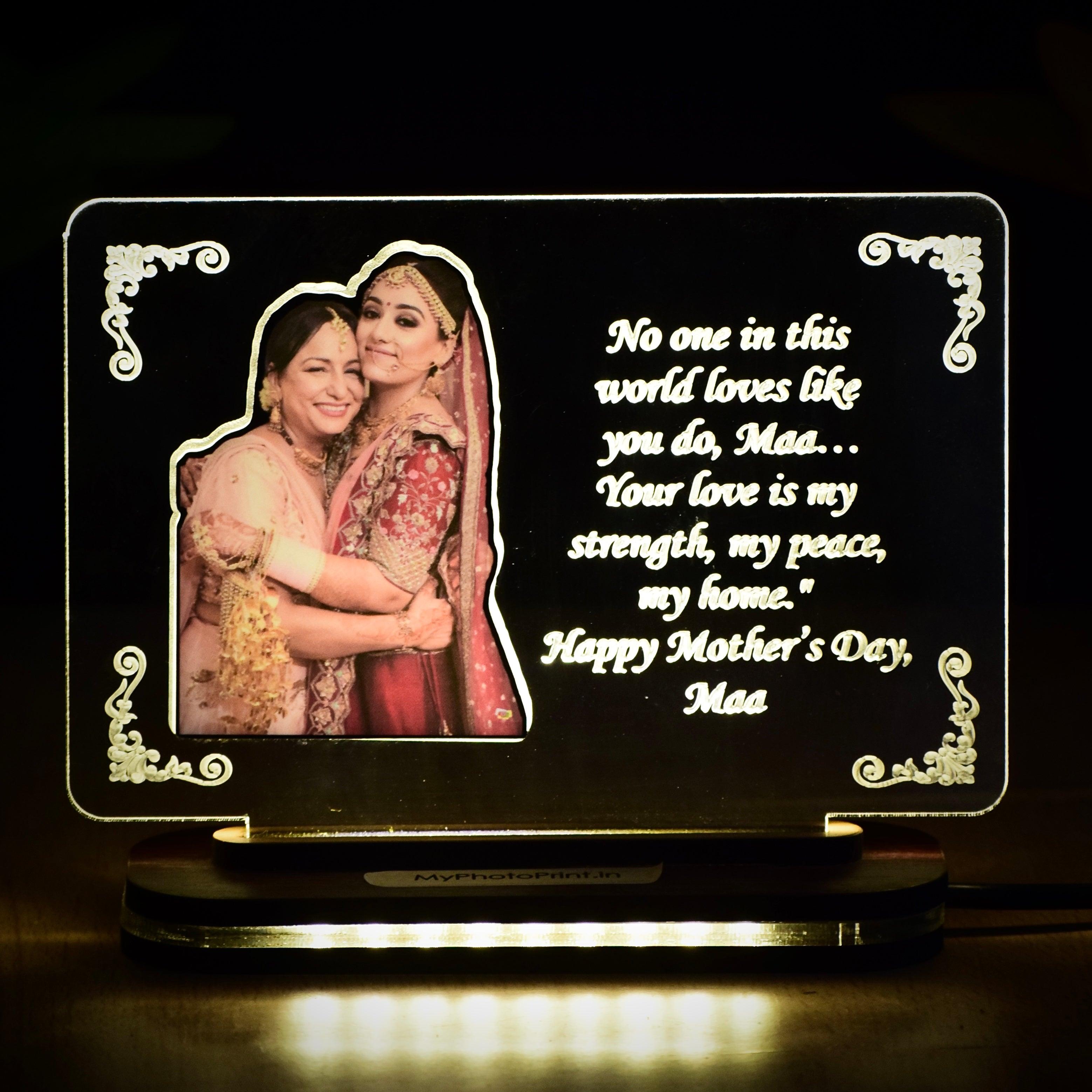 Maa & Me Personalized Mother's Day LED Acrylic Frame