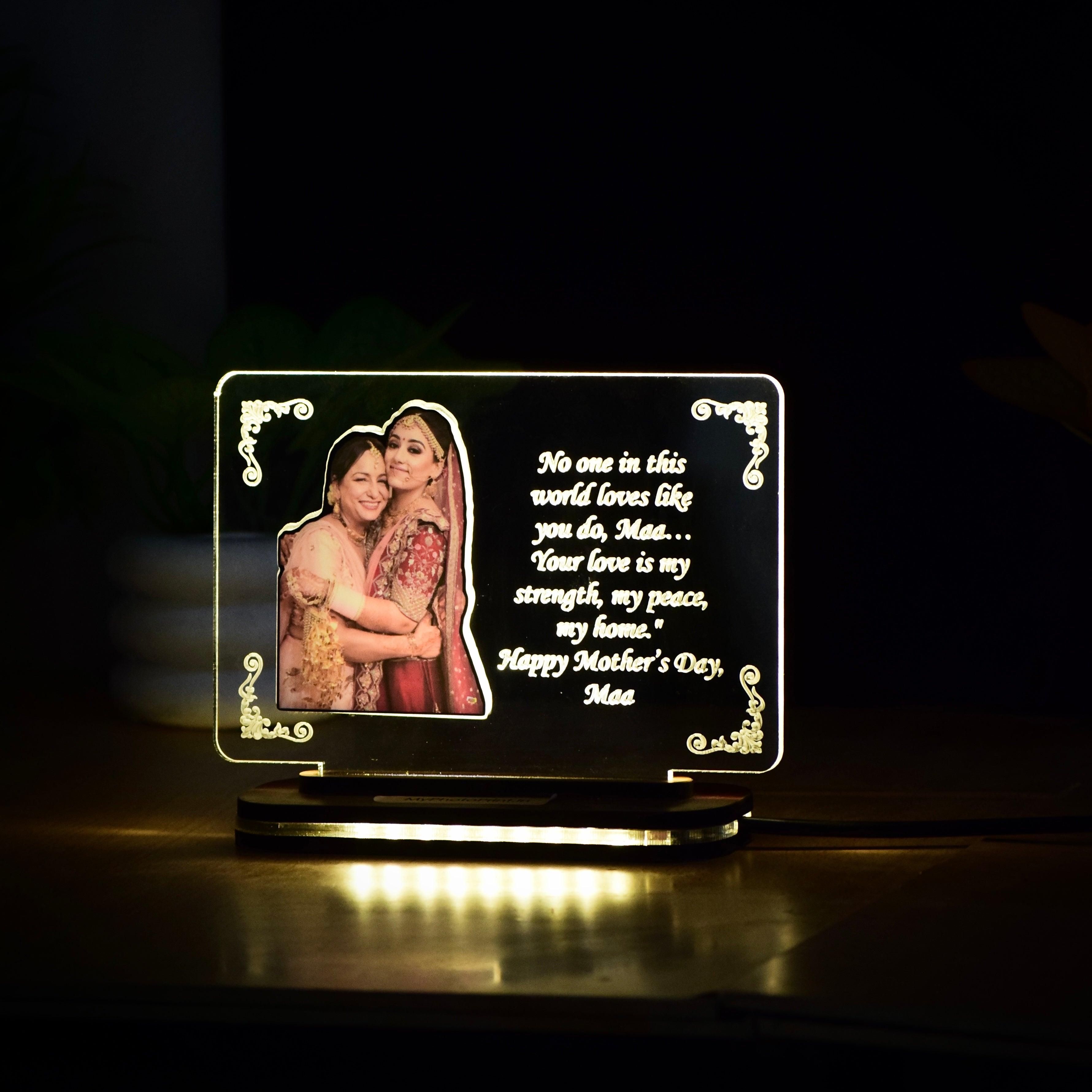 Maa & Me Personalized Mother's Day LED Acrylic Frame